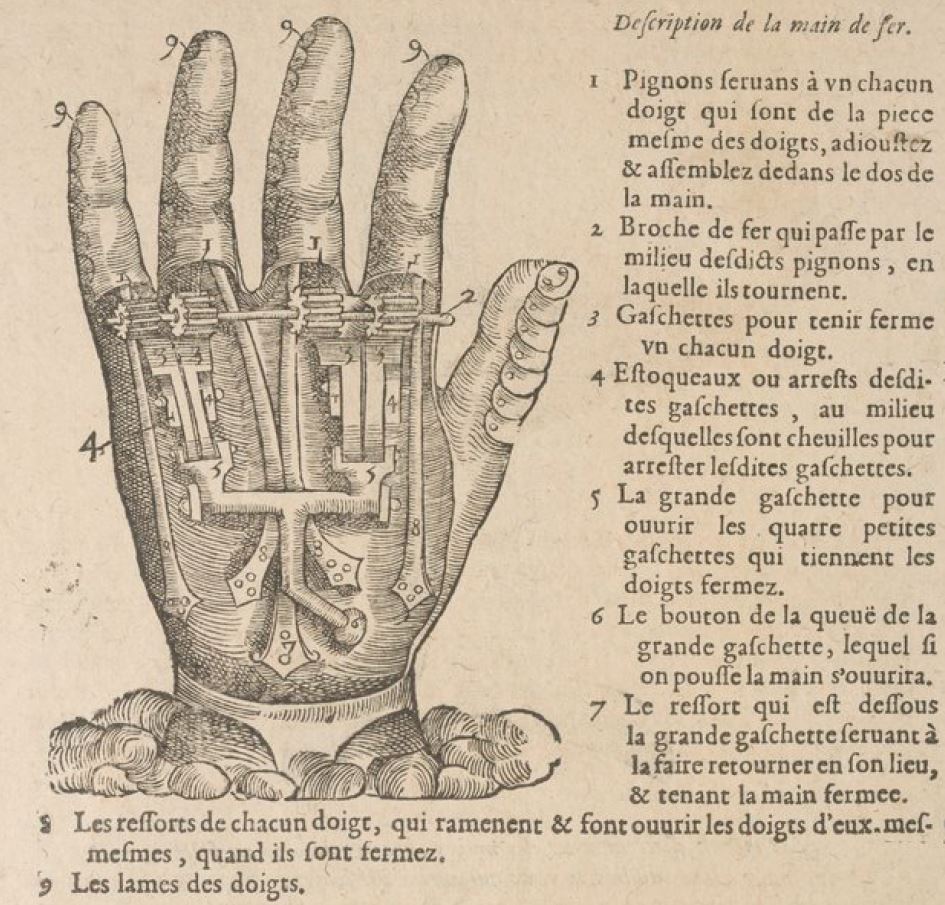 Prothèse Renaissance : main de fer d'Ambroise Paré