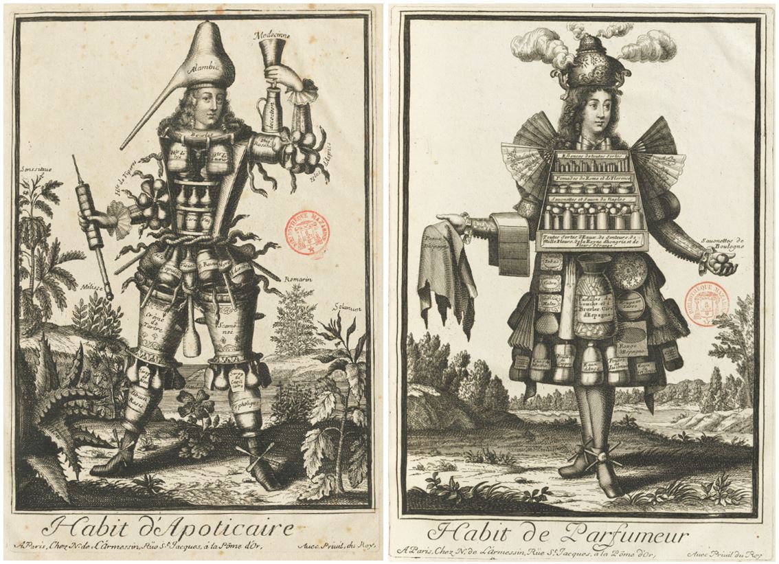 Apothicaire et parfumeur des costumes grotesques (1695)