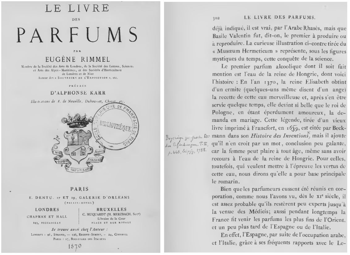 Livre des parfums d'E. Rimmel (1870)