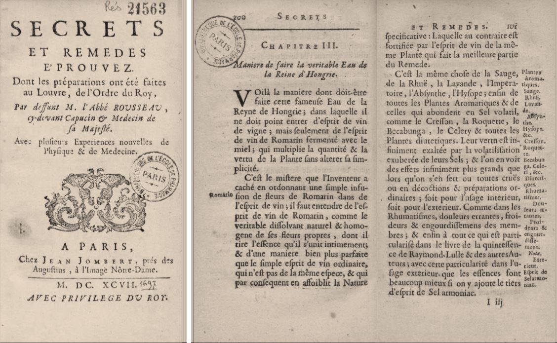 Secrets et remèdes éprouvés de l'Abbé Rousseau (1697)