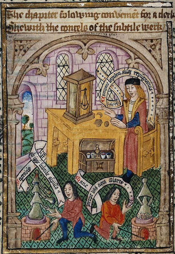 Représentation d'un alchimiste médiéval