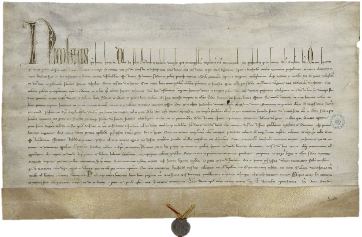 Détail de la bulle papale de 1289