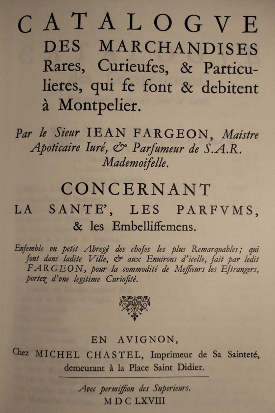 Publicité de Fargeon (1668)