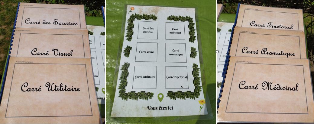 Livrets pour la visite du jardin.